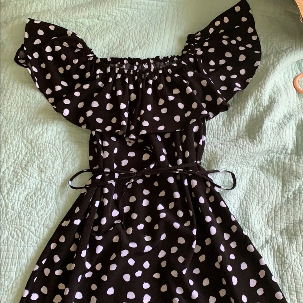 Ruffled off-the shoulder dress